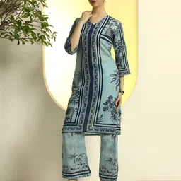 DAARI Women Ethnic Motifs Printed Kurta with Palazzos image 4