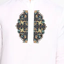 PulseIQ Men Ethnic Motifs Printed Regular Cotton Straight Kurta image 4