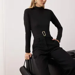 Trendyol Women Solid Round Neck Bodysuit-picture-38