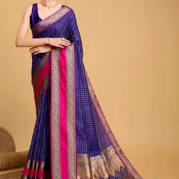 VS MALL Zari Art Silk Handloom Saree image 2