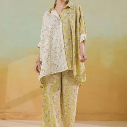 Aura By Sanskrutihomes Printed Shirt Collar Pure Cotton Tunic With Palazzo-picture-18