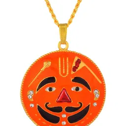 DZINETRENDZ Men Gold-Plated Salasar Balaji Pendant With Chain-picture-16