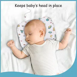 Kuber Industries Infants Pack Of 2 White Space Star Printed Cotton Baby Pillow image 5
