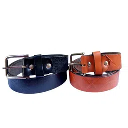 PERKED Men Textured Leather Belt image 3
