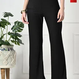 Brainbees Women Pack Of 2 Bootcut Smart High-Rise Easy Wash Trousers-image-78