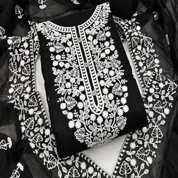 Suha Embroidered Art Silk Unstitched Dress Material-picture-22