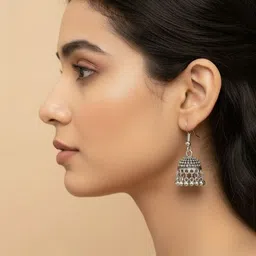 SZN Dome Shaped Jhumkas Earrings image 4