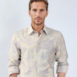 RARE RABBIT Men Comfort Relaxed Fit Abstract Printed Spread Collar Casual Shirt-picture-31