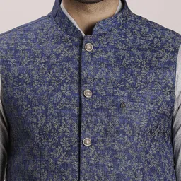 Turtle Men Printed Woven Nehru Jackets image 2