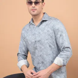 Crimsoune Club Men Classic Slim Fit Floral Opaque Printed Casual Shirt-image-90