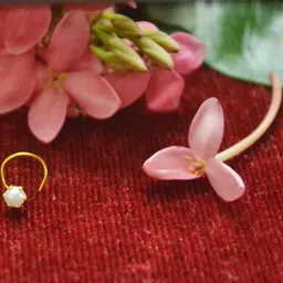 SHREEVARAM Pack of 3 Gold-plated Silver Plated Brass Nose Ring-picture-28