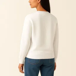 Anikmart Typography Printed Round Neck Long Sleeves Organic Cotton Pullover Sweatshirt image 4