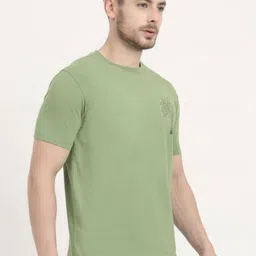 JADE BLUE Graphic Printed Short Sleeves Slim Fit Cotton T-shirt image 3