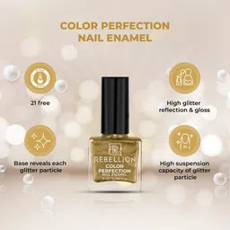 Rebellion Cosmetics Color Perfection Nail Enamel-12ml-Caring Gold RM 05 image 3