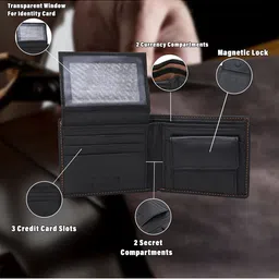 ROGZI Men RFID Colourblocked Genuine Leather Two Fold Wallet image 3