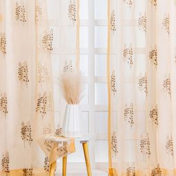 Parda Online Beige & Grey 2 Pieces Floral Embroidered Sheer Door Curtain-picture-21