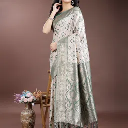 Astita Woven Design Zari Saree With Blouse Piece image 5