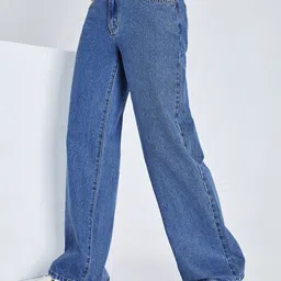 DressBerry Women Comfort Straight Fit High-Rise Light Fade Acid Wash Stretchable Jeans image 2