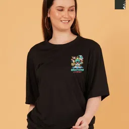 kintu parantu Women Pack of 2 Naruto Graphic Printed Round Neck Relaxed Fit T-shirts-picture-36