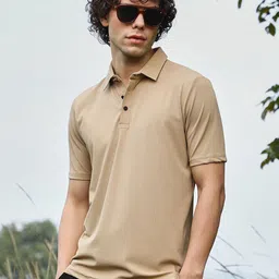 Campus Sutra Men Polo Collar Raw Edge T-shirt-picture-44