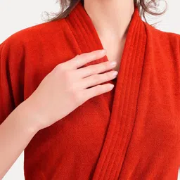 LacyLook Women Premium Terry Cotton Soft & Comfortable Knee Length Bath Robe image 4