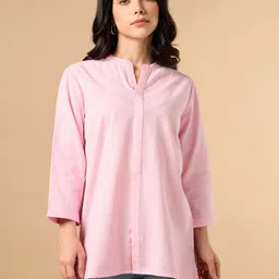 COTTONS DAILY Mandarin Collar Cotton Straight Kurta-picture-28