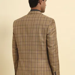 Cantabil Smart Fit Checked Notched Lapel Long Sleeve Single Breasted Blazer image 3