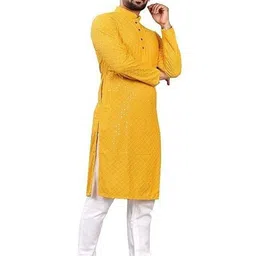 Krudha Fashion Men Chevron Thread Work Kurta image 2