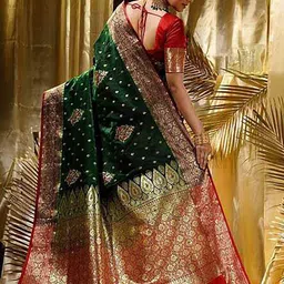 Moda Rapido Ethnic Motifs Embroidered Silk Blend Heavy Work Saree image 4