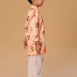 The Mini Trunk Boys Ethnic Motifs Printed Mandarin Collar Straight Kurta With Trousers image 3