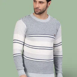 GRACIT Men Striped Woollen Pullover image 2