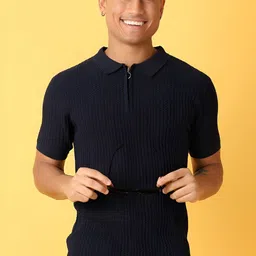 V-Mart Men Polo Collar Solid Slim Fit T-shirt image 1