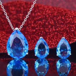 Designs & You Silver-Plated Cubic Zirconia Studded Jewellery Set-picture-36