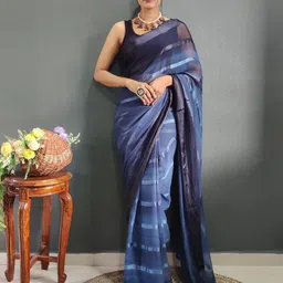 V3 FASHION STUDIO Striped Pure Chiffon Ready to Wear Saree-picture-27