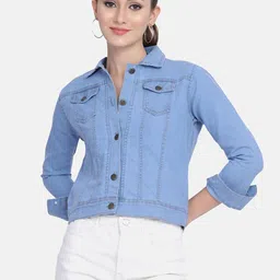DIMPY GARMENTS Women Lightweight Denim Jacket with Patchwork-picture-42
