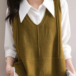 StyleCast Women V-Neck Sweater Vest-image-47