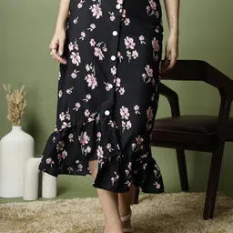 OOMPH! FACTOR Printed Asymmetric Long Skirts-picture-18
