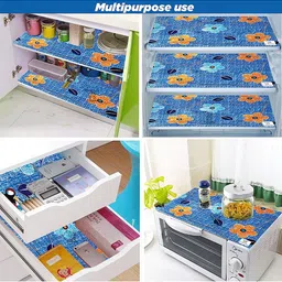 E-Retailer Blue 6 Pieces Printed Refrigerator Covers With Pocket image 2