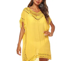 JC Mode Self Design V Neck Swimwear Cover Up Top-picture-12
