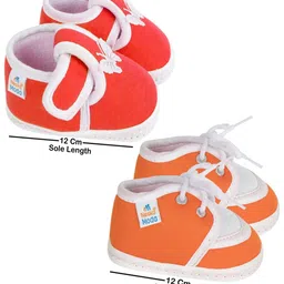 NESKA MODA Kids-Unisex Red Cotton Booties image 4