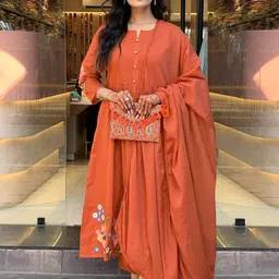 KALINI Women Floral Embroidered Kurta with Trousers & Dupatta-picture-22