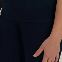 Vero Moda Girls Solid Flat-Front Flared Trousers image 4