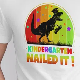 Seekbuylove Graphic Dinosaur Printed Round Neck Bio Finish Pure Cotton T-shirt image 3