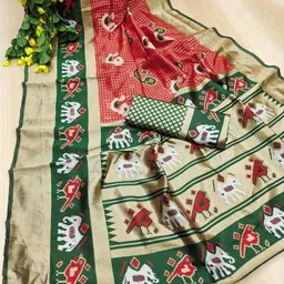 tammu designer Woven Design Zari Saree With Unstiched Blouse image 2