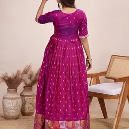 Tasarika Printed V-Neck Maxi Ethnic Dress image 5