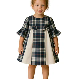 Le Nino Checked Bell Sleeve A-Line Dress-picture-44