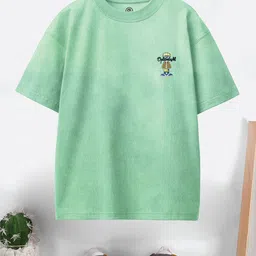 CODEZ Boys Pack of 2 Graphic Printed Round Neck Oversized Cotton T-shirts image 2