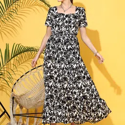 Honky Tonky Women Floral Printed Fit & Flare Maxi Dress-picture-17