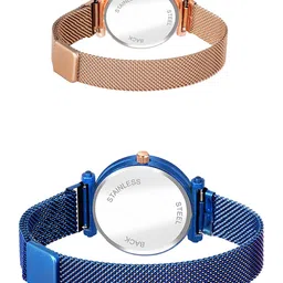 CSAMON Women Pack of 2 Embellished Round Button Regular Analogue Watches-Maganet image 4