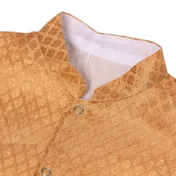 Sangria Boys Orange Zari Kurta Pyjama Set with Bandi image 3